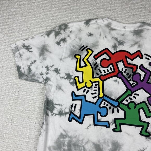 Keith Haring Graphic Gray Tie Dye T-Shirt Full Circle Dancing Graphic Size M - Picture 3 of 16